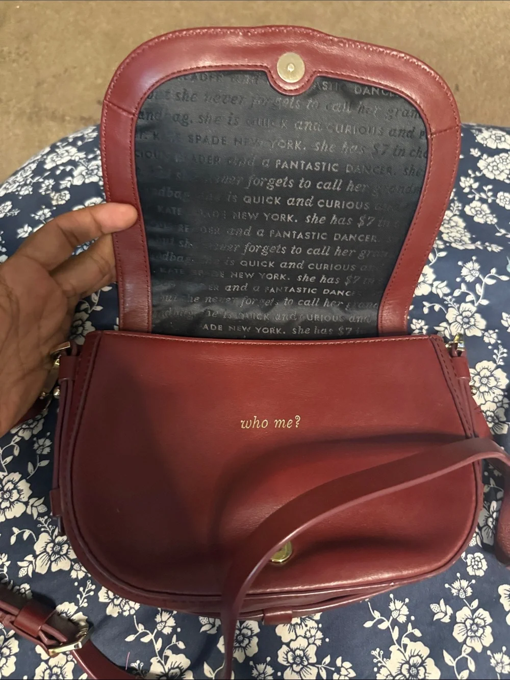 kate spade Red Leather Crossbody with Owl Applique